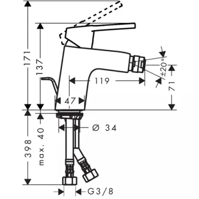 Смеситель для биде Hansgrohe Logis Loop (71250000) 1