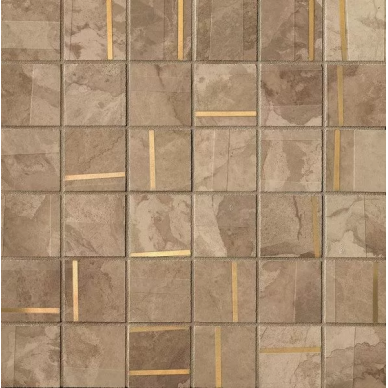 Kamu Beige Metal Mosaico Brillante 30x30 0