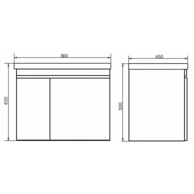 Тумба для ванной Comforty Осло-80 (80x63x45 см), бетон 5