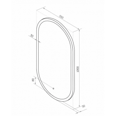 Зеркало Sintesi Sharme (55 см) с LED-подсветкой 8