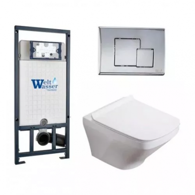 Инсталляция Welt Wasser MARBERG 507 + HOFBACH 004 GL-WT + MAR 507 SE в комплекте с унитазом, безободковый, с сидением микролифт 0