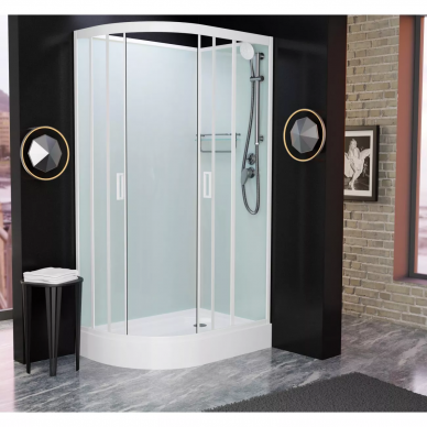 Душевая кабина Frank F418R White (418019) (правосторонняя) 100х80х215 см, без крыши, прозрачное стекло 6