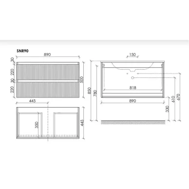 Тумба для ванной Sancos Snob R SNR90W 89 см, Bianco 10