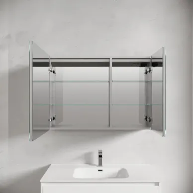 Зеркальный шкаф Sancos Evoke SC80100 100x70 см, с LED подсветкой, белый матовый 9