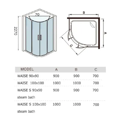 Душевая кабина Welt Wasser Waise 90x90 7