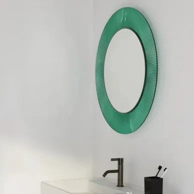 Laufen Kartell Зеркало круглое d=78см, настенное, со скрытой подсветкой, цвет: изумрудный зеленый 3.8633.3.092.000.1 7