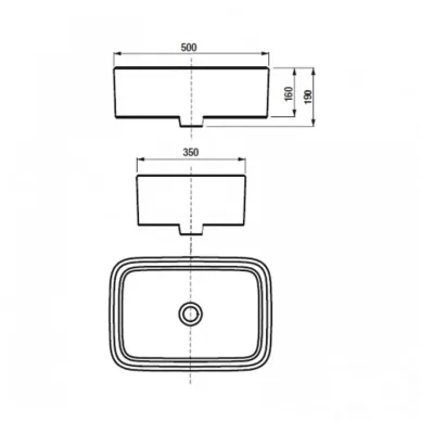 Roca Mila Раковина накладная 50x35x19см, без отв., цвет: белый  7.3270.0.B00.0 7