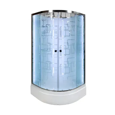 Душевая кабина DTO EM EM2790NLED+GM 90x90x208 см, без крыши, с гидромассажем и LED подсветкой 0