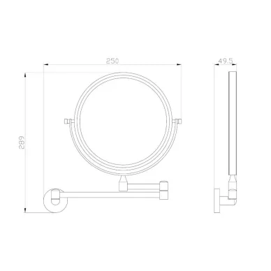 Зеркало косметическое Wonzon & Woghand Easy WW-8158 хром 1
