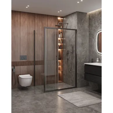 Душевой уголок Cezares Molveno MOLVENO-AHF-31-120/90-C-GM-IV 120x90 профиль оружейная сталь/стекло прозрачное 1