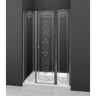 Душевая дверь Cezares Royal Palace B13 (200 см) (80+60/60) прозрачное стекло с матовым узором (хром) 0