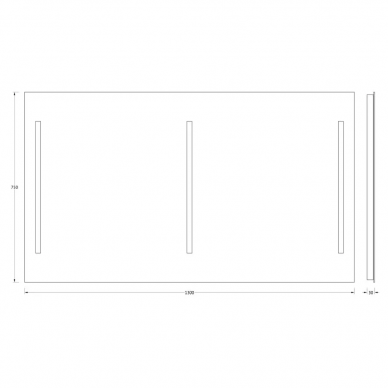 Зеркало Evoform Ledline (BY 2122) (130 см) (с 3-мя встроенными LED-светильниками) 1
