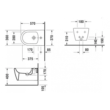 Биде подвесное Duravit Me by Starck (228815) 1