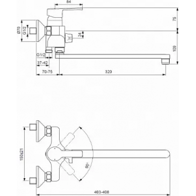 Смеситель для ванны Vidima Uno (BA320AA) 1