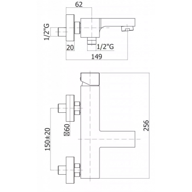 Смеситель для ванны Cezares Effect (EFFECT-VM-01) 1