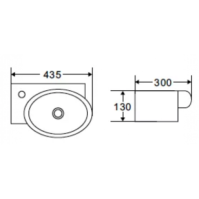 Раковина накладная BelBagno (BB1059) (43,5 см) 1