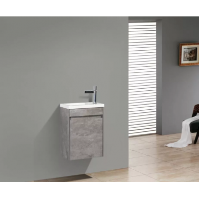 Тумба для раковины BelBagno Pietra Mini (PIETRA MINI-400-1A-SO-SCM-L) левосторонняя (39.4x21.7) Stucco Cemento 1