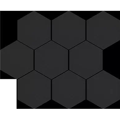 36729 Cambia Black Lappato Heksagon 27.53x33.4x8.5 0