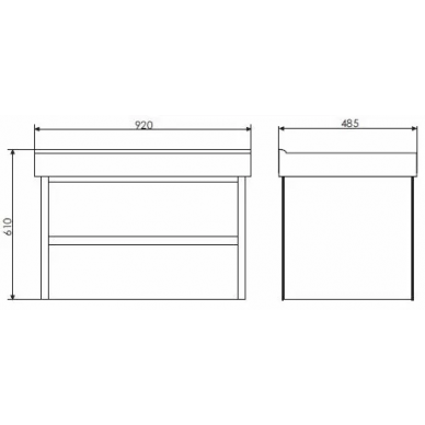 Тумба для ванной Comforty Дублин-90 (92x61x48.5 см), белый глянец, подвесная 6