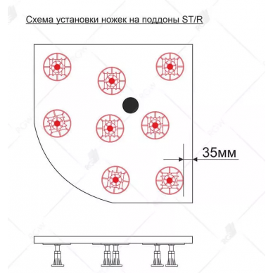 Ножки для поддона RGW N-08 (03230810-00) 8 шт 4