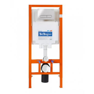 Инсталляция BelBagno BB002-80 в комплекте с унитазом Cezares Stylus-Tor, крышкой микролифт, кнопкой смыва (хром) 5
