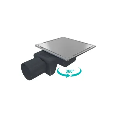 Душевой трап RGW SDR-15-15 (60211515-01) (15х15 см) (поворотный сифон) 2в1, хром 0