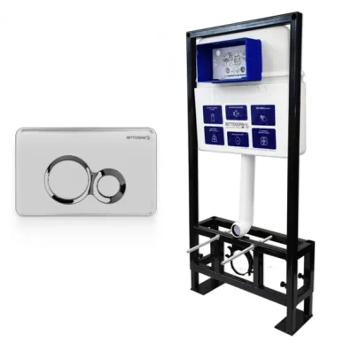 Инсталляция Bettoserb Sava Free Standing (SFS40006463) с клавишей хром матовый/хром глянец 6