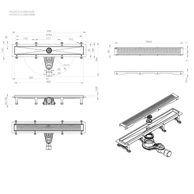 Душевой лоток Am.Pm MasterFlow (W01SC-P11-060-01BM) (600мм) универсальный затвор Cut Gradient 10