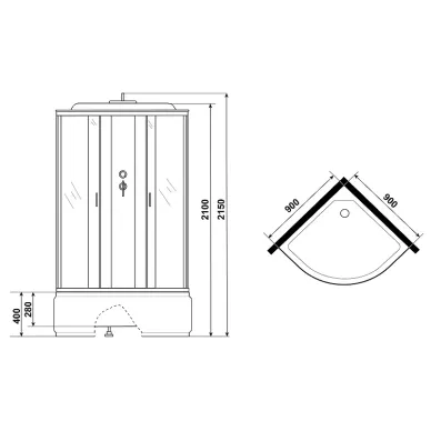 Душевая кабина Niagara Classic NG-6708-14G 90х90х215 см, с гидромассажем 7