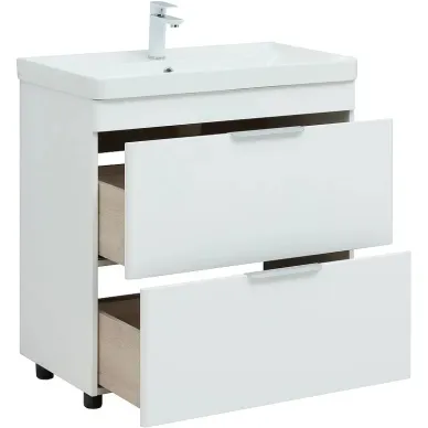 Тумба для ванной Aquanet Ирис New 310152 60 см, белая глянцевая 4