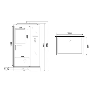 Душевая кабина Niagara Standart ST120/90/15Q 120х90х215 см без гидромассажа 7