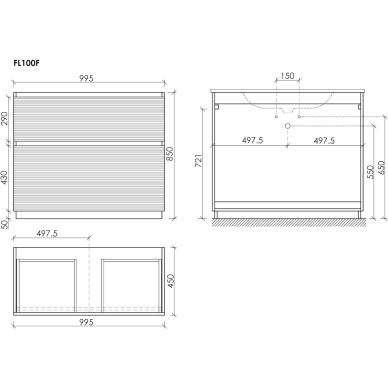 Тумба для ванной Sancos Folk Floor FL100FW напольная, 100 см, bianco 4
