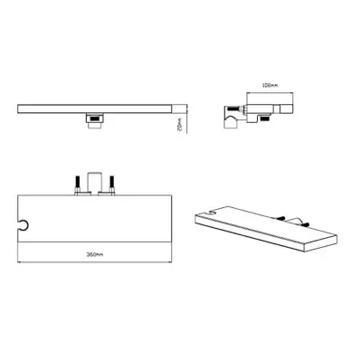 Душевая система Vincea Inspire VSFW-3I21MT1RMB встраиваемая термостатическая, двухрежимная, чёрная матовая 8