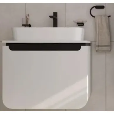 Тумба для ванной Creavit Pion Plus PN0070.01.BGR + UL060-00CB00E-0000 70 см, подвесная, с раковиной, белый 0