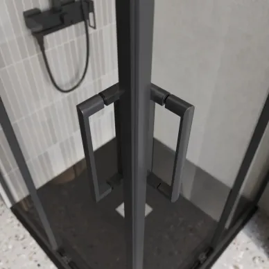 Душевой уголок BelBagno Luce LUCE-A-2-90-C-NERO 90x90 см, чёрный/прозрачное стекло 1