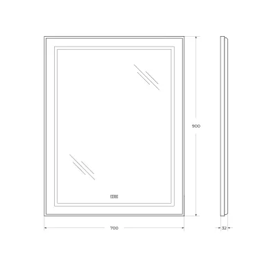 Зеркало BelBagno Kraft SPC-KRAFT-700-900-LED-TCH-WARM с подсветкой и подогревом, 70x90 см 6