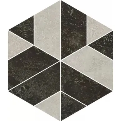 Sybarum 7.0 Black Silk Mosaico Hexagonal 45.05x25.84 0