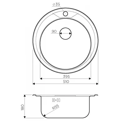 Мойка кухонная Omoikiri Asida 51-IN (4993785) нержавеющая сталь 2