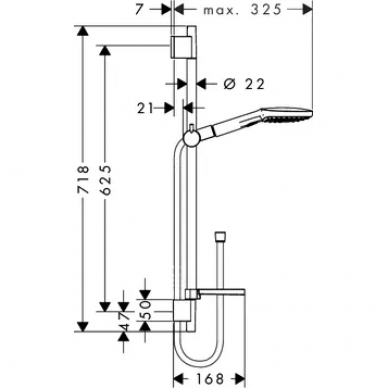 Душевой гарнитур Hansgrohe Raindance Select Е 120 3 jet (26620000) (65 см) 1