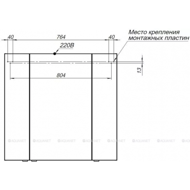 Зеркальный шкаф Aquanet Августа 90 (00240110) серый антрацит 6