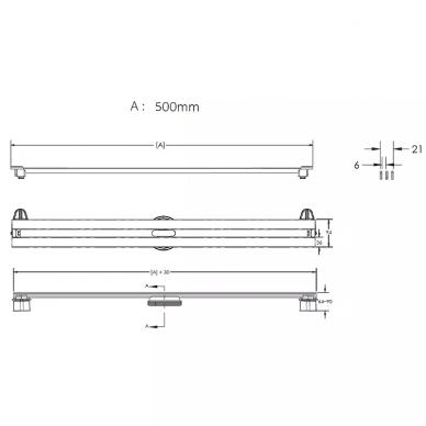 Душевой лоток Berges Super Slim 500 (091178) S-сифон боковой, глянцевый хром 6