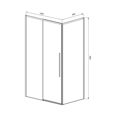 Душевой уголок Vincea Slim-N (VSR-4SN8012CL) 120х80х195 см, профиль хром/стекло прозрачное 4