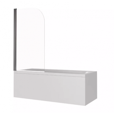 Шторка для ванной Good Door Screen H-80-C-В (80x140) профиль чёрный/прозрачное стекло 1