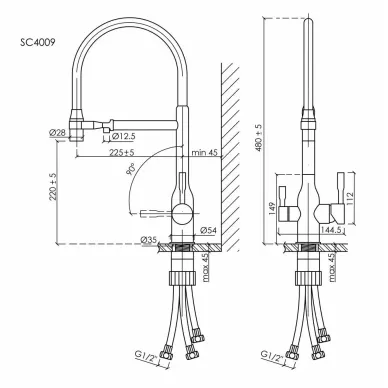 Смеситель для кухни Sancos Garda (SC4009BG) с функцией подключения фильтра, брашированное золото 7