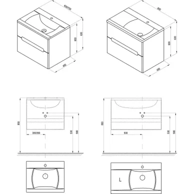 Тумба для ванной Ravak Classic II SD 800-R X000000916 подвесная, латте/белая 2