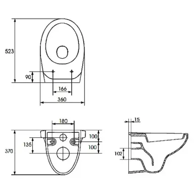 Чаша подвесного унитаза Cersanit Delfi S-MZ-DELFI-PL 5