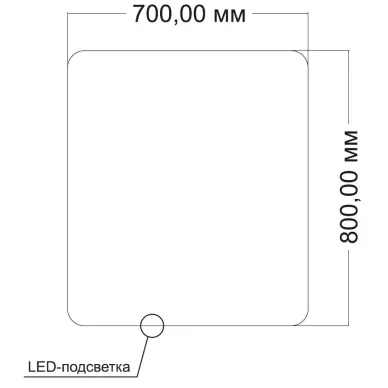 Зеркало Vincea VLM-3BE700 70x80 см, с подсветкой с сенсорным выключателем 5