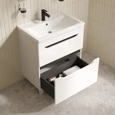 Тумба для ванной с раковиной Iddis Ray RAY70WFi95K 70см, белая 5