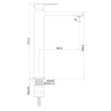 Смеситель для раковины Creavit Slope SP6500 высокий, хром 1