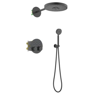 Душевая система Timo Saona SX-2308/03SM с термостатом, черная 0